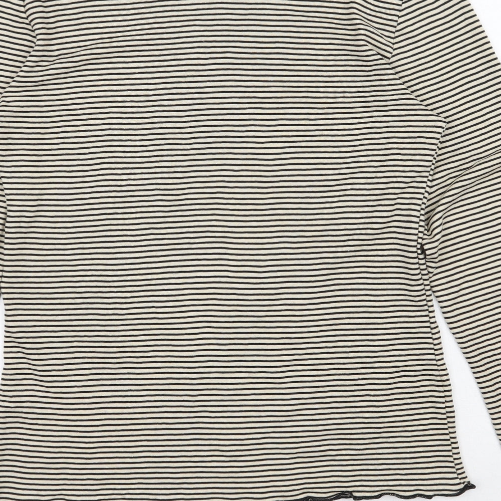 Womens UK Size L Zara Beige Basic Blouse