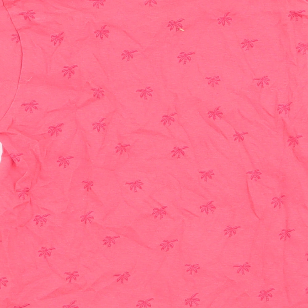 Primark Boys Pink Polyester Jersey T-Shirt Size 2-3 Years Round Neck Pullover - Palm Trees