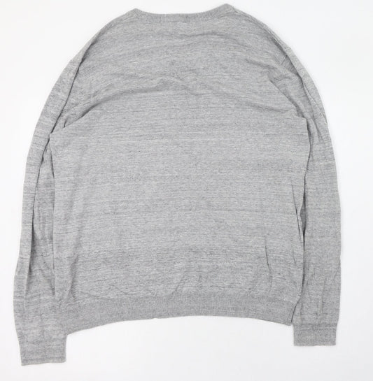 Matalan Mens Grey V-Neck Cotton Pullover Jumper Size L