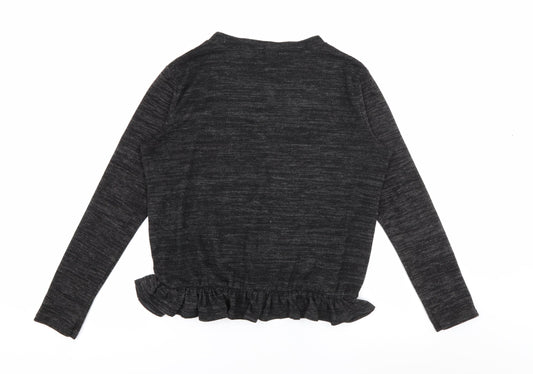 Boohoo Womens Grey V-Neck Polyester Pullover Jumper Size L