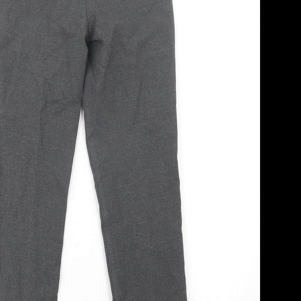 Marks and Spencer Boys Grey Polyester Dress Pants Trousers Size 8-9 Years Regular Button - School Wear