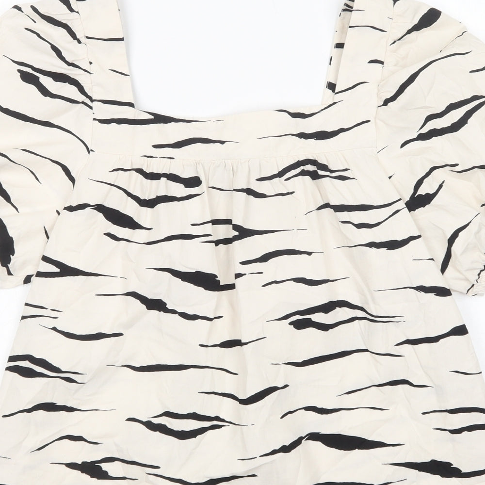 Womens UK Size 10 New Look Ivory Basic Blouse