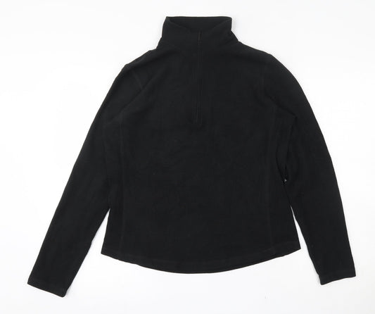 Additional front view of Gap women’s black polyester pullover sweatshirt, size S, zip