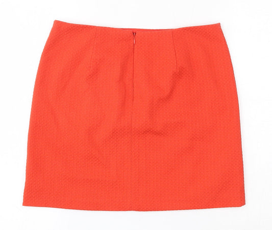 TU Womens Orange Polyester Mini Size 10 Zip