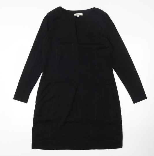 Additional front view of Sandwich women’s black viscose skater dress, size UK 38, round neck