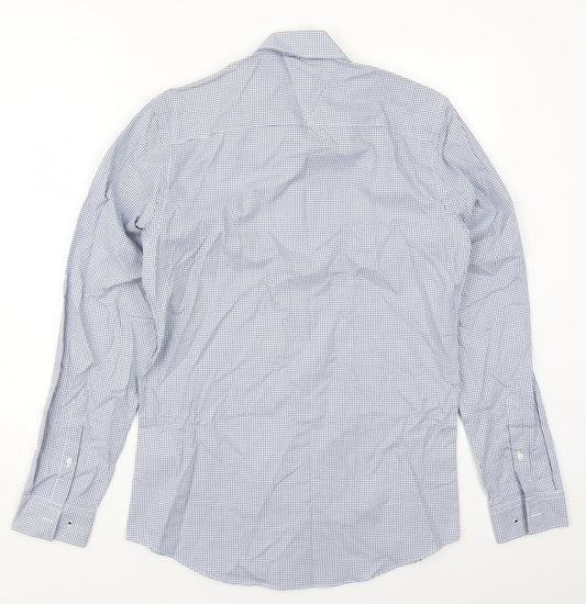 Taylor & Wright Mens Blue Geometric Cotton Button-Up Size 14.5 Collared Button