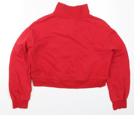 H&M Womens Red Cotton Pullover Sweatshirt Size XS Pullover