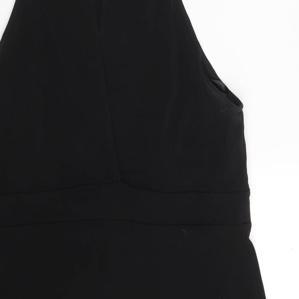 Debenhams Womens Black Polyester A-Line Size 14 Round Neck