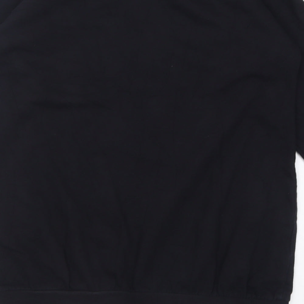 Brand and care label for silver dagger women’s black cotton tunic sweatshirt, size UK 8, pullover