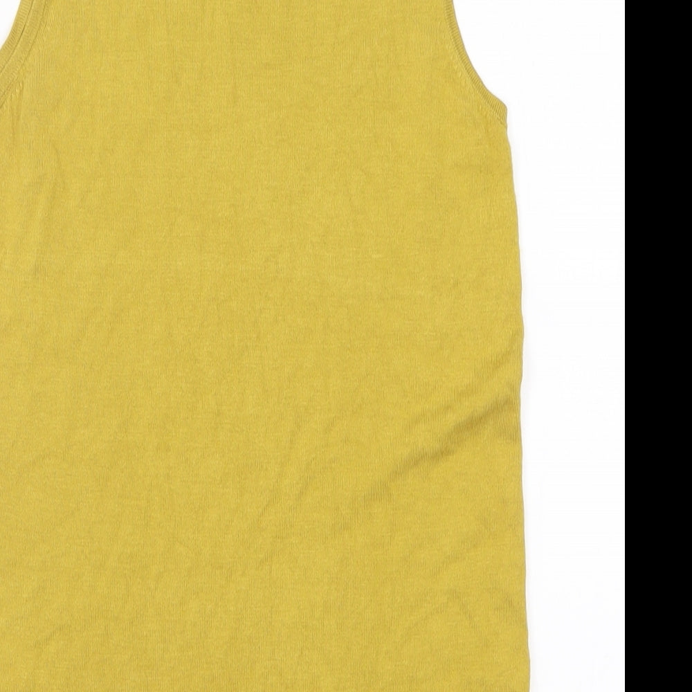Womens UK Size 8 F&F Yellow Basic Tank