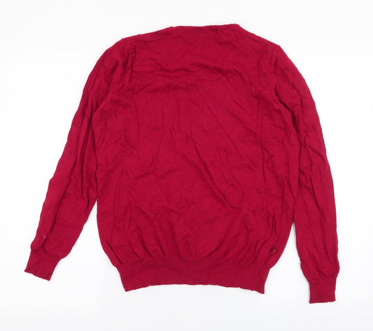 Womens UK Size M Isle Red Pullover Jumper