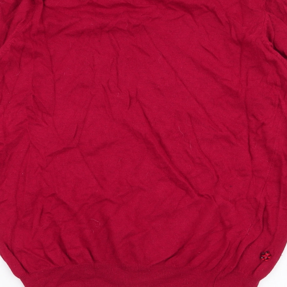 Womens UK Size M Isle Red Pullover Jumper