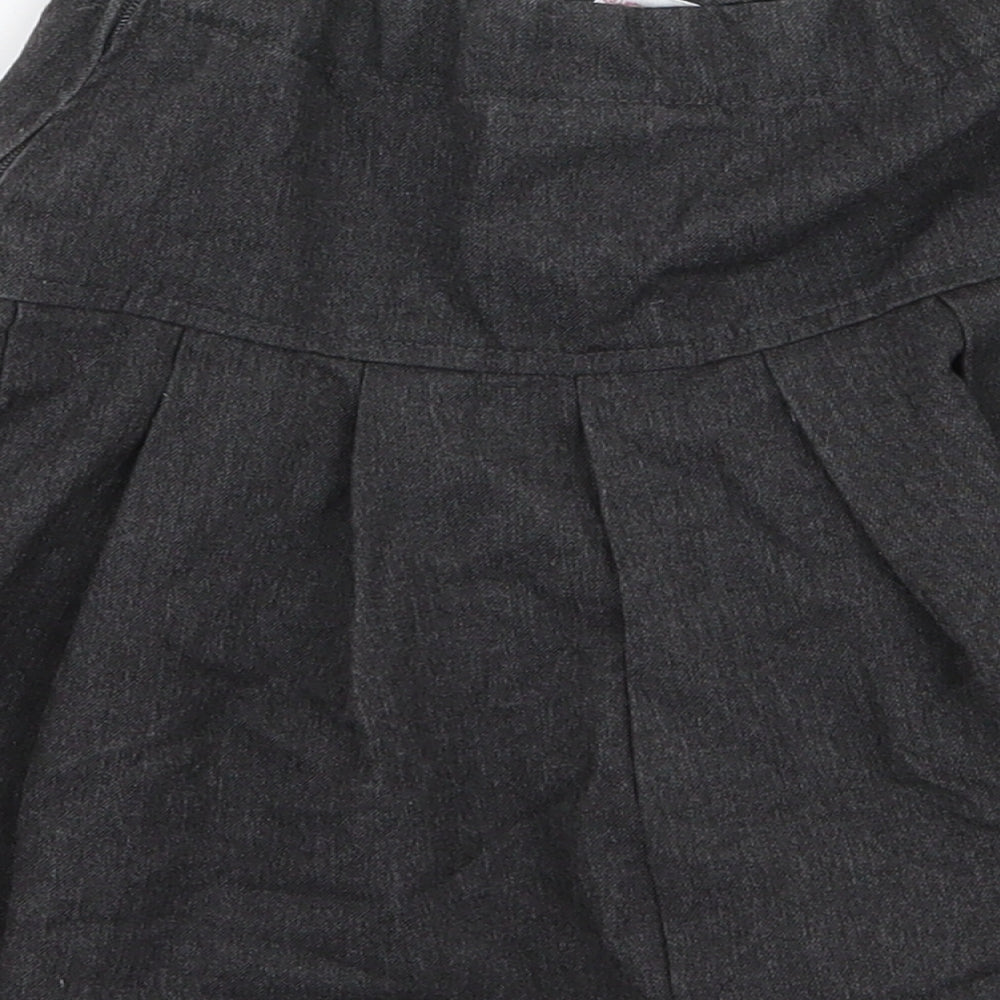 NEXT Girls Grey Polyester Skater Skirt Size 6 Years Regular Zip