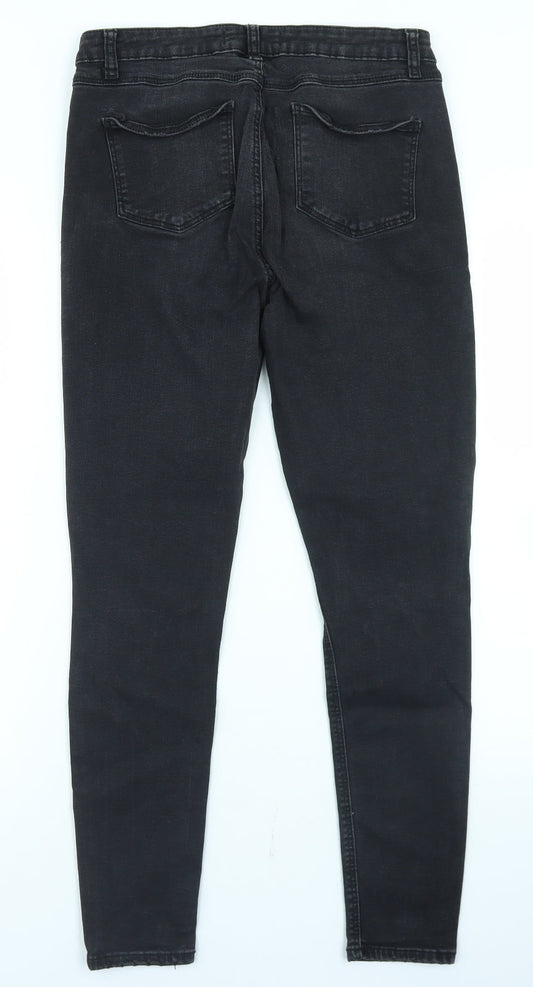 Denim Co Womens Black Cotton Skinny Jeans Size 12 L26 in Regular Button