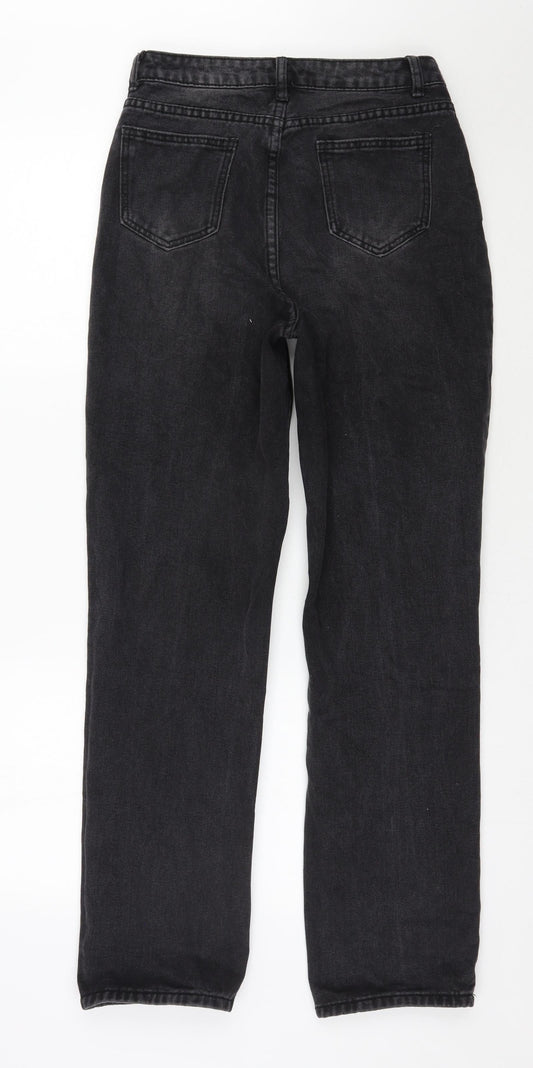 SheIn Womens Black Cotton Mom Jeans Size S L30 in Regular Zip