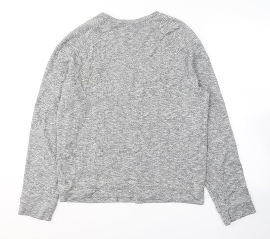 Topshop Mens Grey Round Neck Cotton Pullover Jumper Size L
