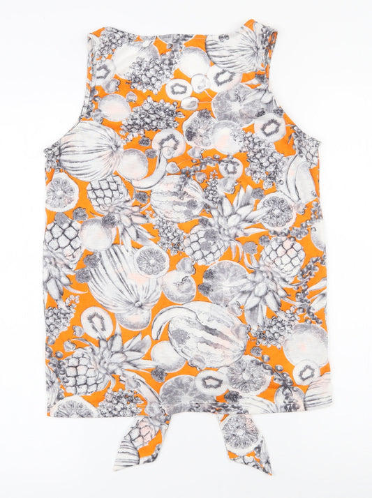 Womens UK Size 8 Dorothy Perkins Orange Basic Tank