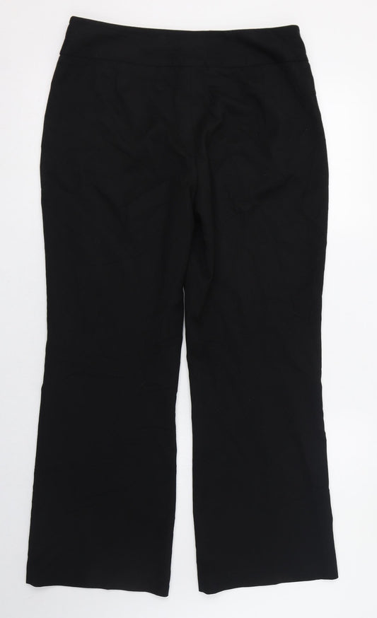 Womens UK Size 10 NEXT Regular Fit Black Trousers