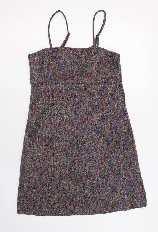 ASOS Womens Multicoloured Polyester Tank Dress Size 6 Square Neck Pullover