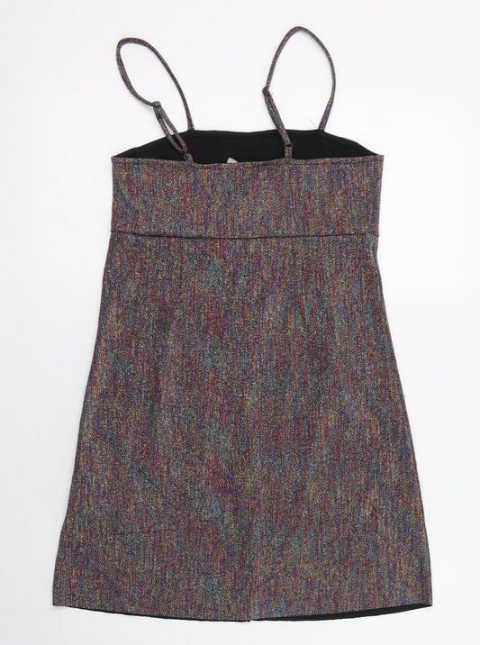 ASOS Womens Multicoloured Polyester Tank Dress Size 6 Square Neck Pullover
