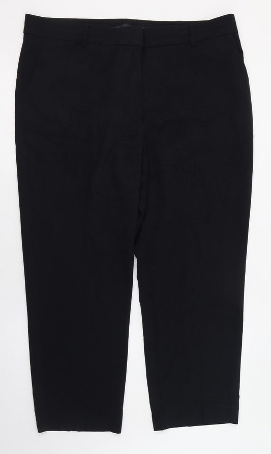 Womens UK Size 14 Marks and Spencer Regular Fit Black Trousers
