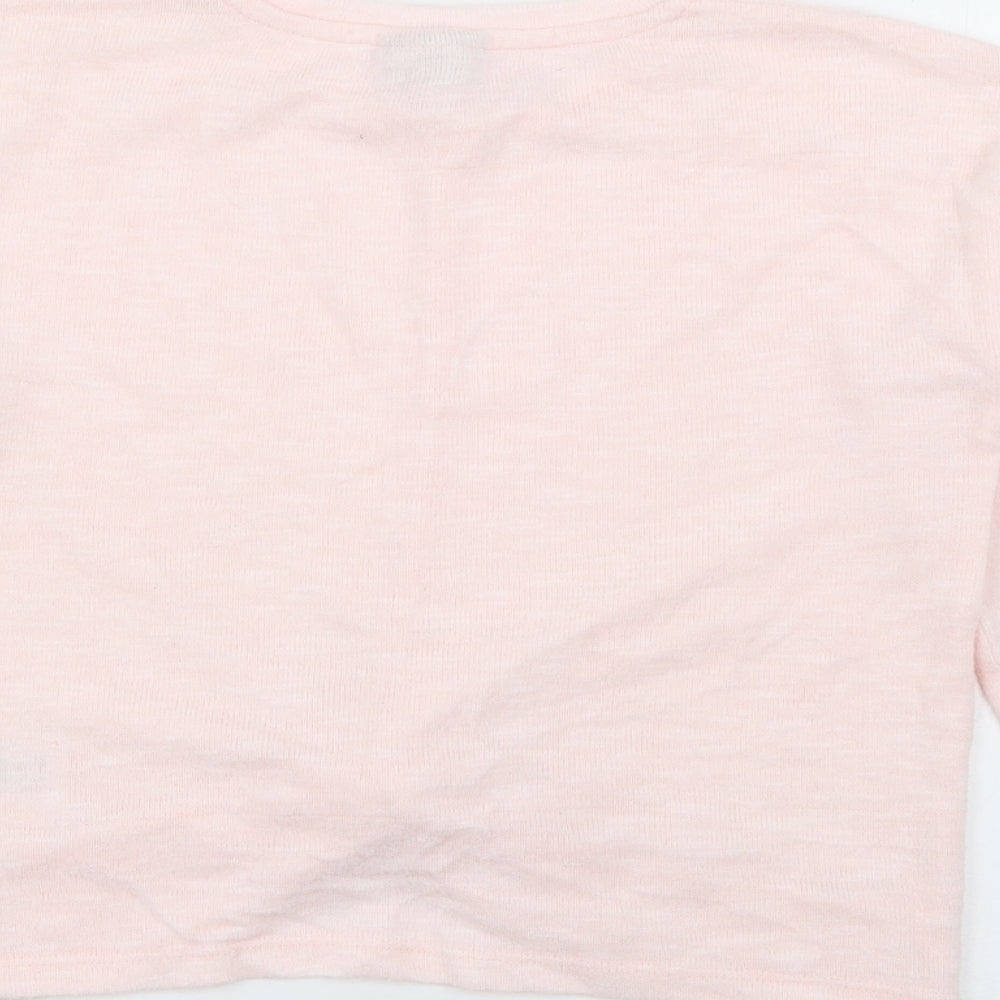 Matalan Girls Pink Crew Neck Viscose Pullover Jumper Size 10 Years