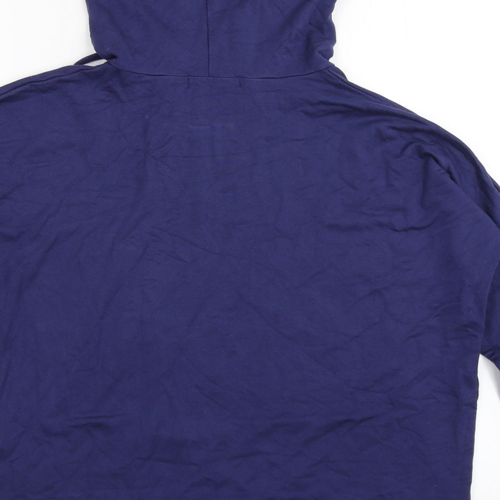 Brand and care label for Pineapple women’s blue viscose pullover hoodie, size S, pullover