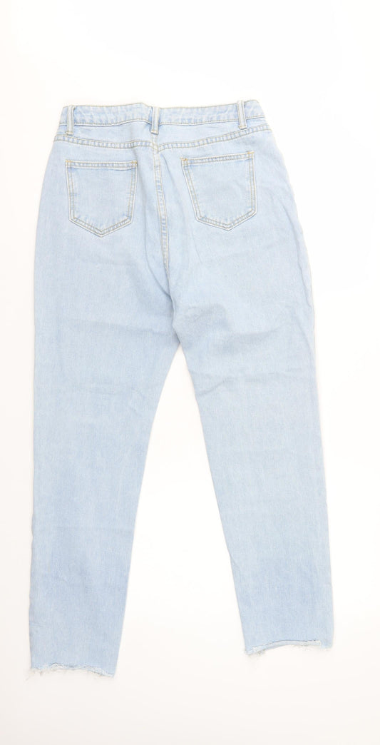 SheIn Womens Blue Cotton Boyfriend Jeans Size M L27 in Regular Button