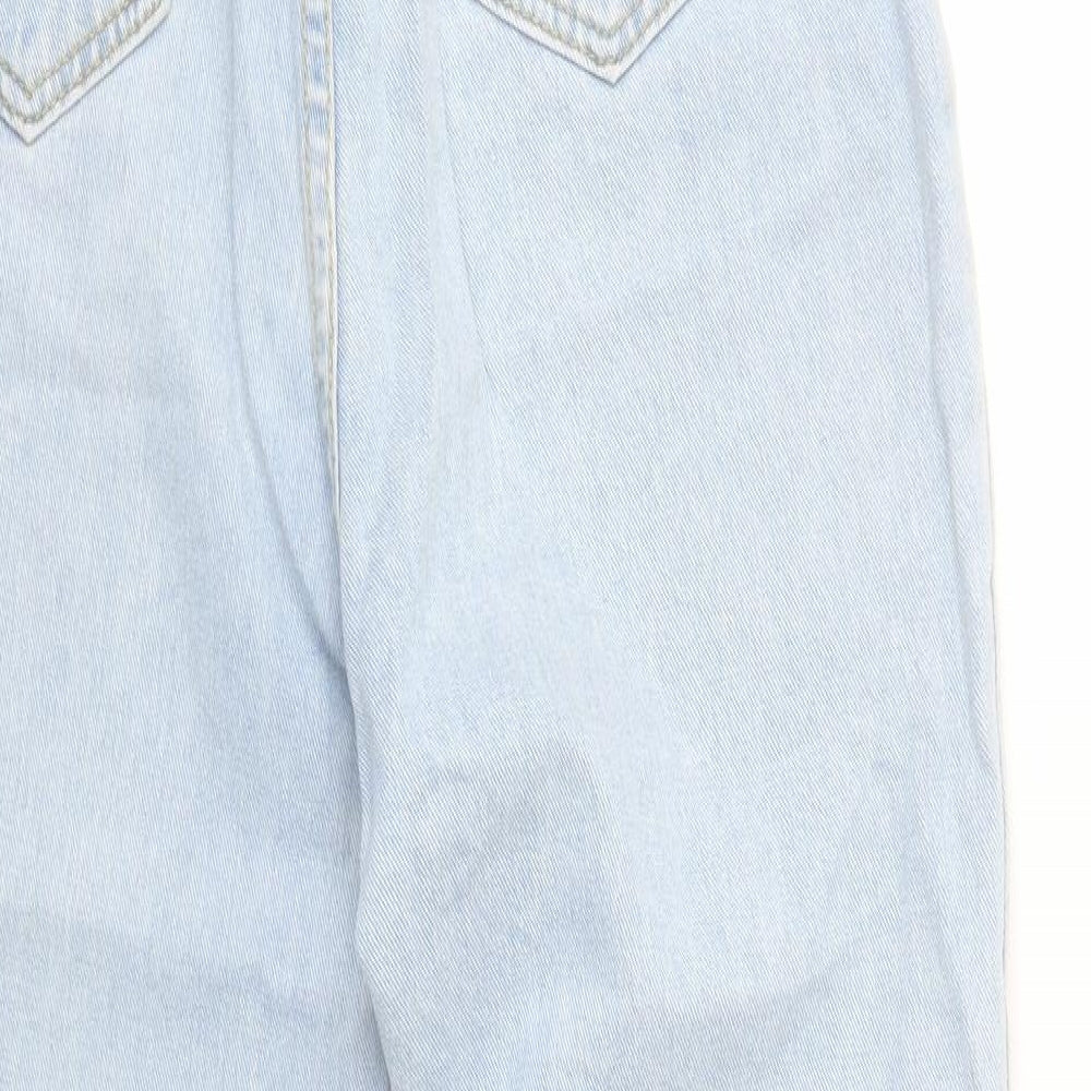 SheIn Womens Blue Cotton Boyfriend Jeans Size M L27 in Regular Button