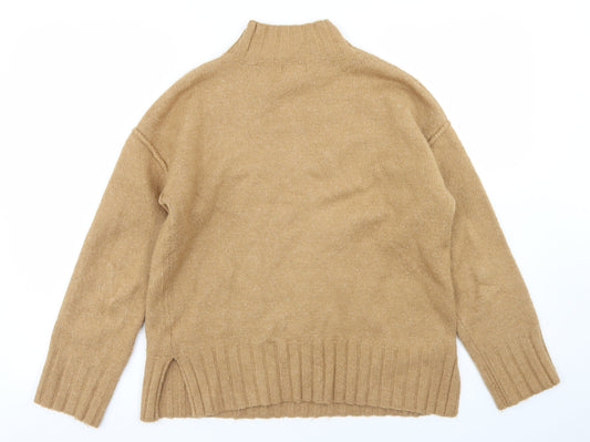 Primark Womens Brown Mock Neck Acrylic Pullover Jumper Size S