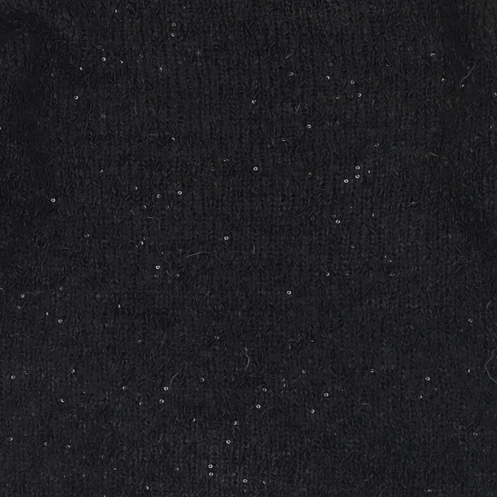 George Womens Black Round Neck Polyester Pullover Jumper Size 10