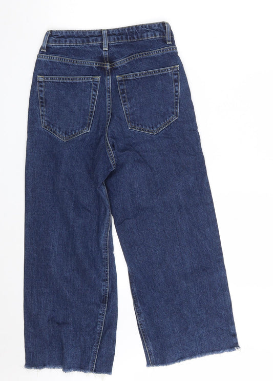 Topshop Womens Blue Cotton Cropped Jeans Size 24 in L22 in Regular Zip
