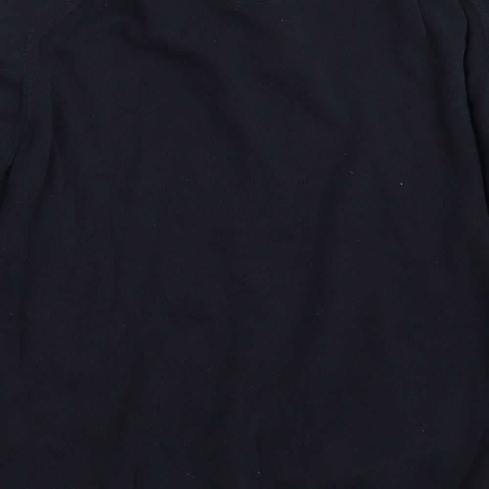 Easy Mens Blue Collared Houndstooth Cotton Pullover Jumper Size XL