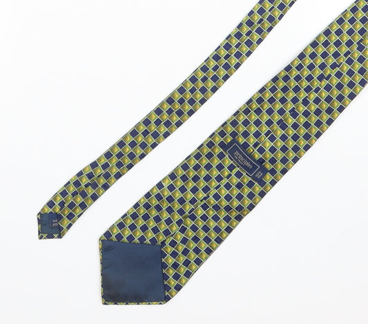 Principles Mens Blue Geometric 100% Silk Pointed Tie One Size