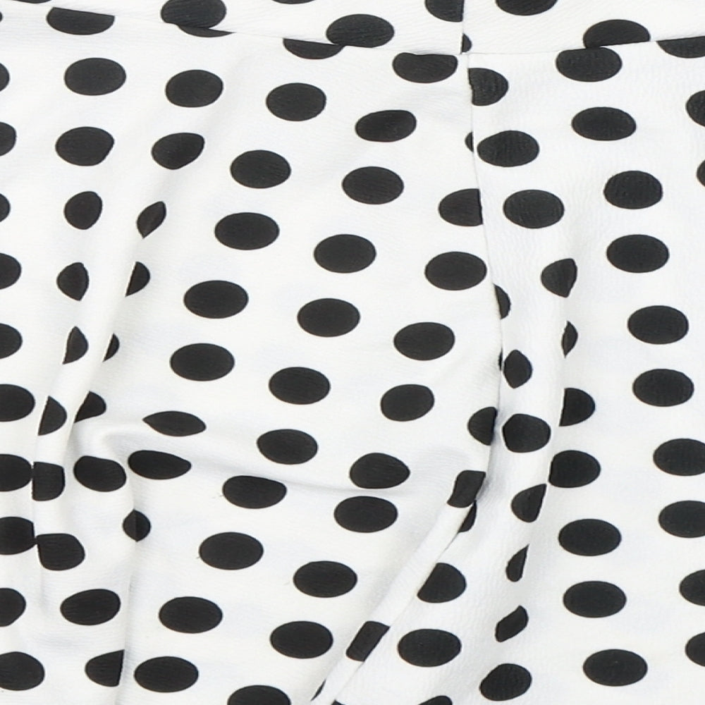 Boohoo Womens Multicoloured Polka Dot Polyester Skater Skirt Size 12