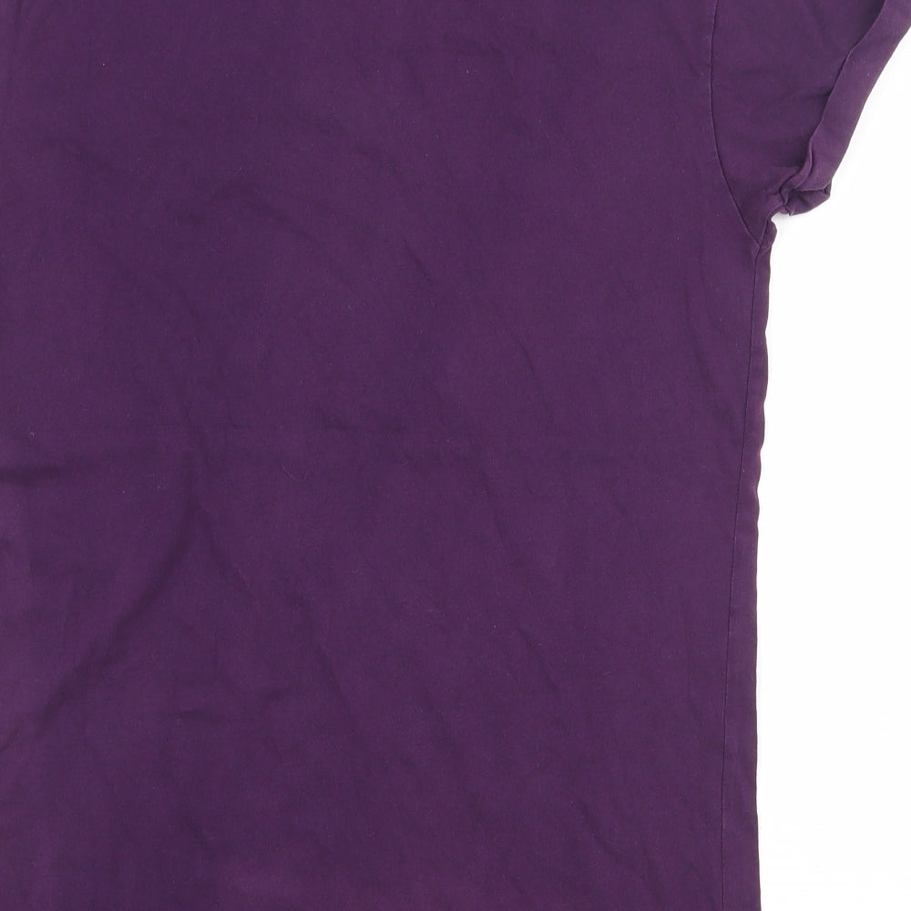 New Look Mens Purple Cotton T-Shirt Size XS Crew Neck