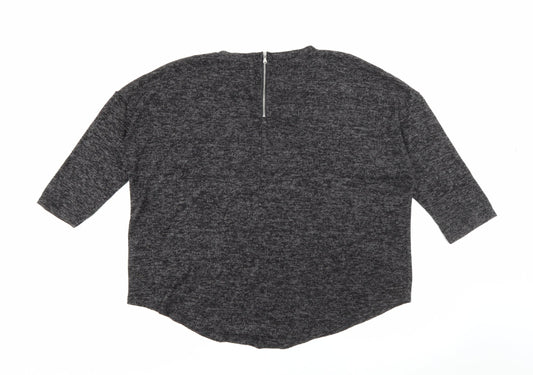 Primark Womens Grey Round Neck Polyester Pullover Jumper Size M