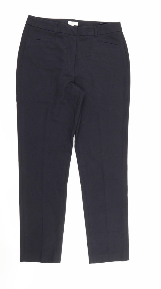 Womens UK Size 12 CC Regular Fit Carrot Blue Trousers