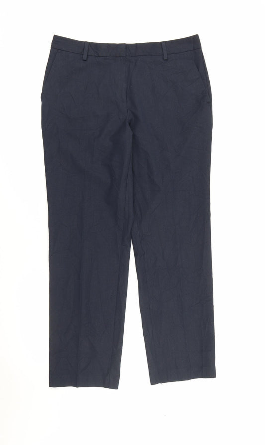Womens UK Size 12 Marks and Spencer Regular Fit Carrot Blue Trousers