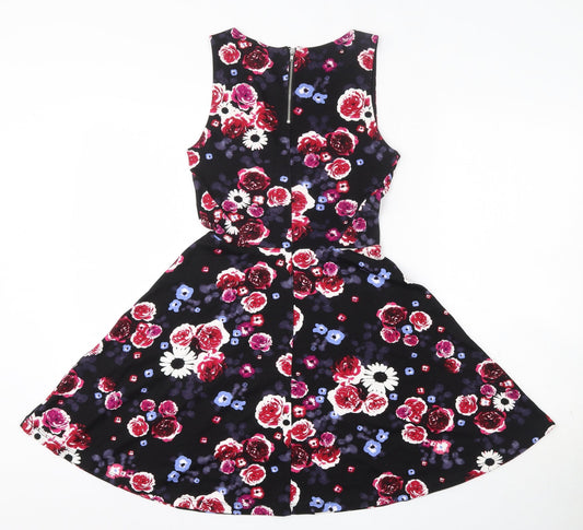 Divided Womens Multicoloured Floral Viscose Bodycon Size XS Round Neck