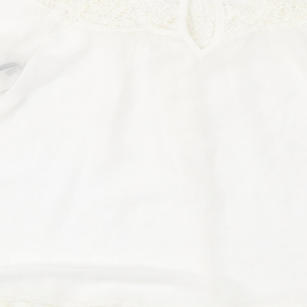 Womens UK Size 10 Atmosphere Ivory Basic Button-Up
