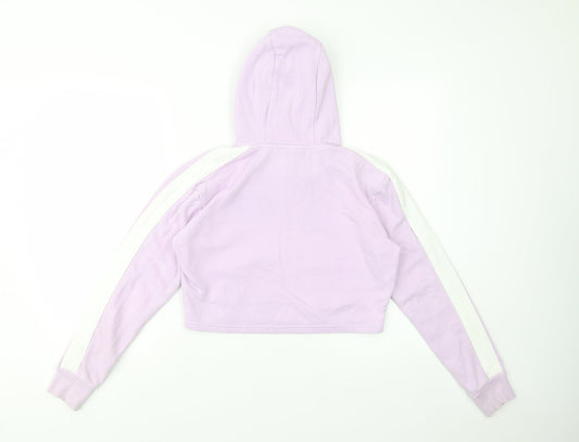 ellesse Womens Purple Cotton Pullover Hoodie Size 8 Pullover - Cropped