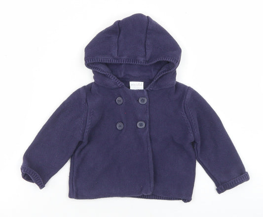Mini Club Girls Blue Cotton Cardigan Jumper Size 6-9 Months Button