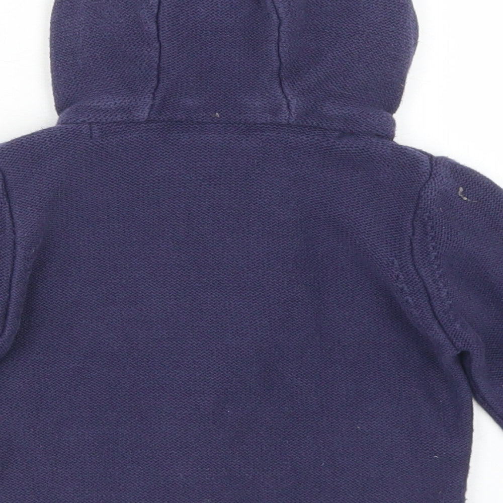Mini Club Girls Blue Cotton Cardigan Jumper Size 6-9 Months Button