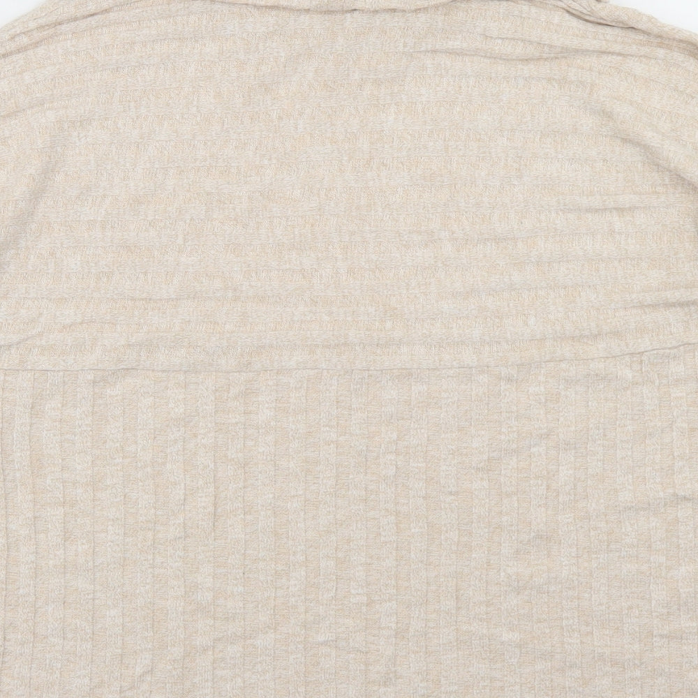 TU Womens Beige Viscose Basic T-Shirt Size 10 Roll Neck