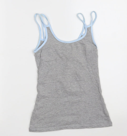 Primark Womens Grey Cotton Camisole Tank Size 6 Round Neck - Loungewear - CAT NAPS AND SNACKS