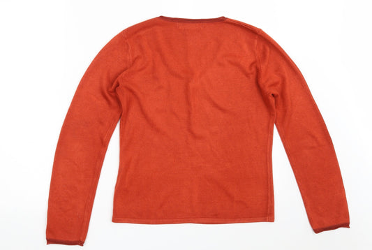 Autonomy Womens Brown V-Neck Acrylic Pullover Jumper Size M