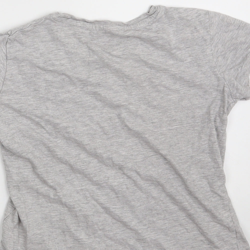 Pep & Co Girls Grey Cotton Pullover T-Shirt Size 9-10 Years Crew Neck - Selfie Squad