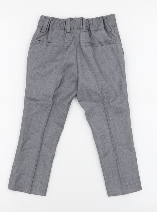 NEXT Boys Grey Polyester Dress Pants Trousers Size 3 Years Regular Zip