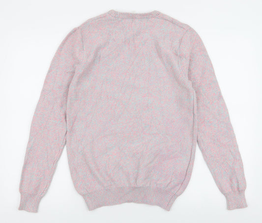 Cedar Wood State Mens Pink Round Neck Cotton Pullover Jumper Size S